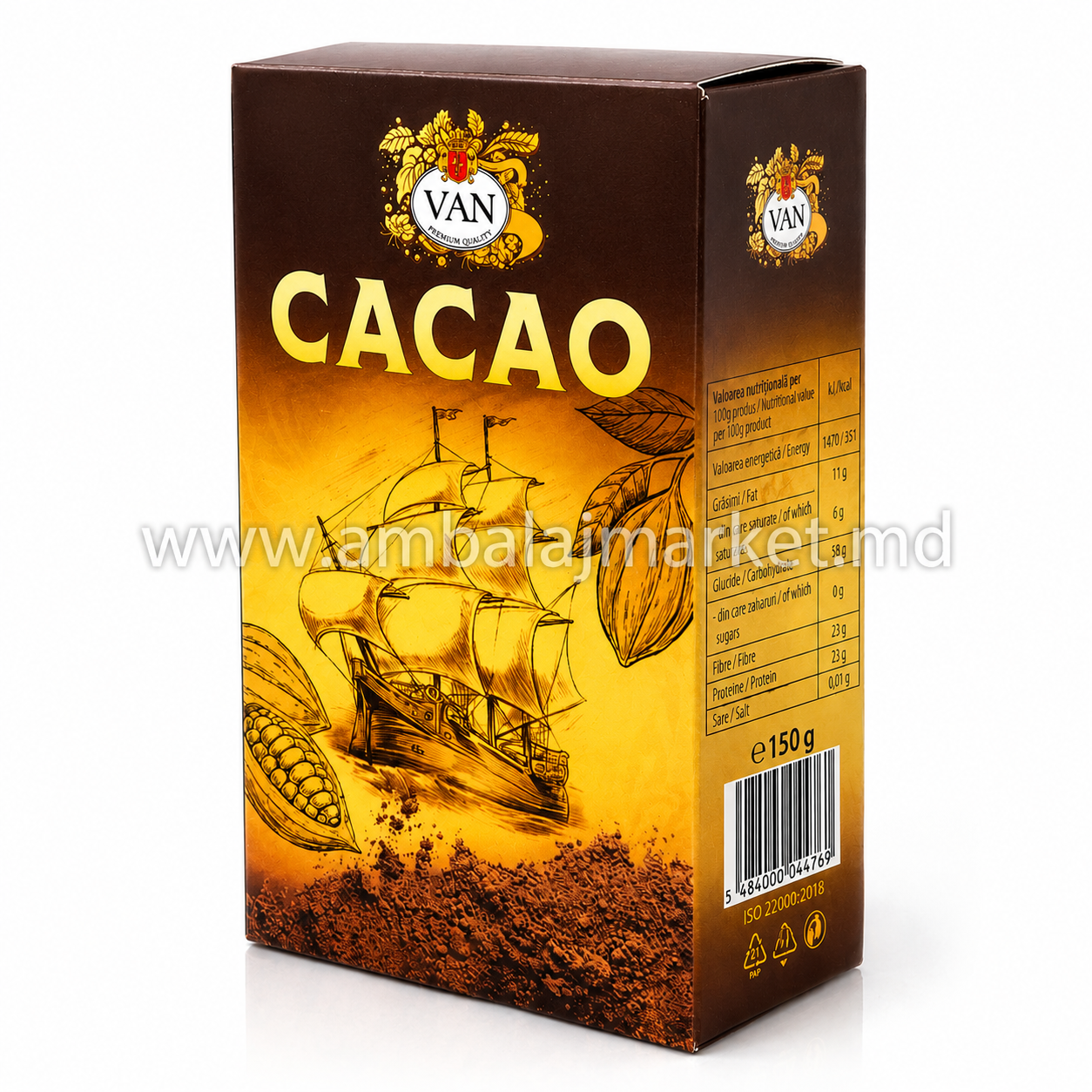 Cacao Pudra 150gr cutie