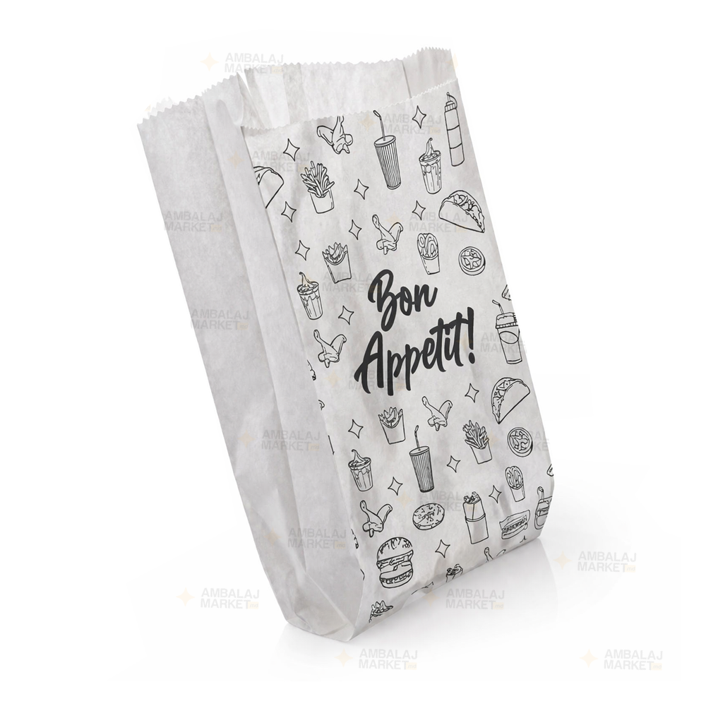 Punga din hartie 10*4*18 Alb Bon Apetit (200)