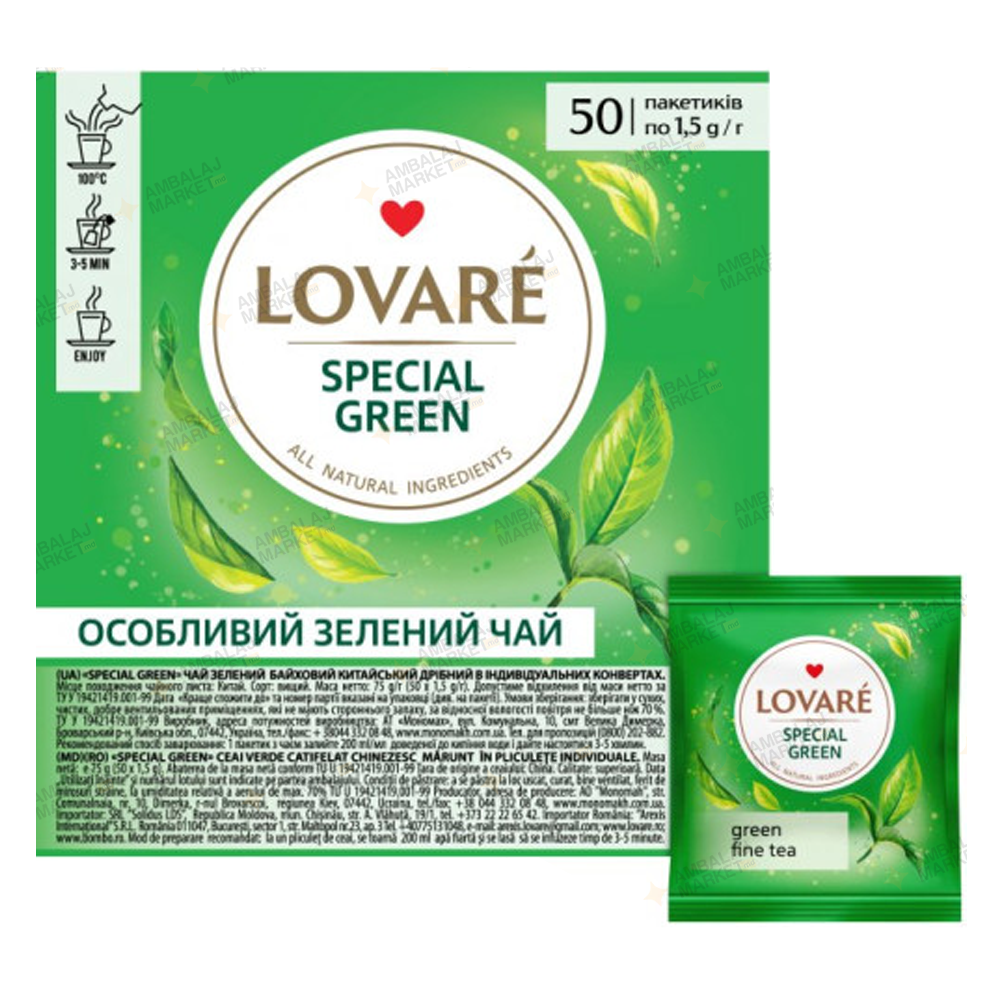 Ceai LOVARE Special Green 50 pak SOL