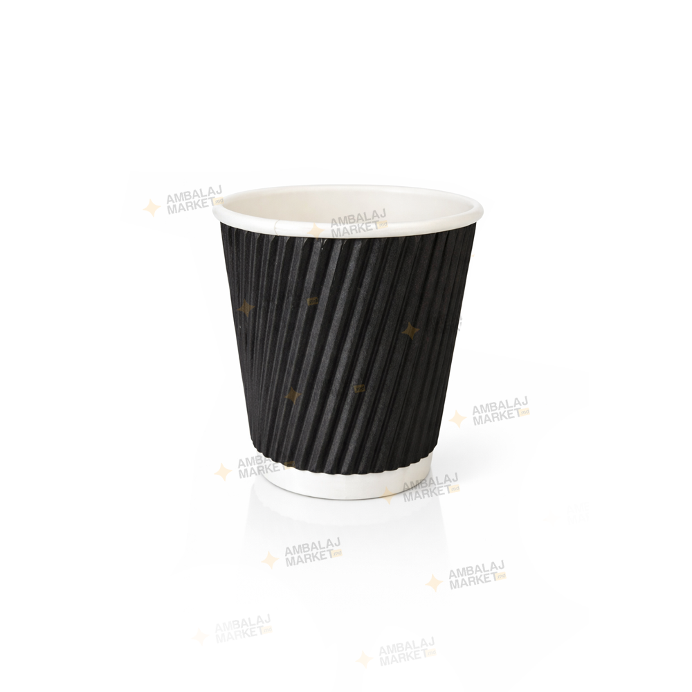 Pahar din hirtie Ripple 100ml NEGRU d62 (20)