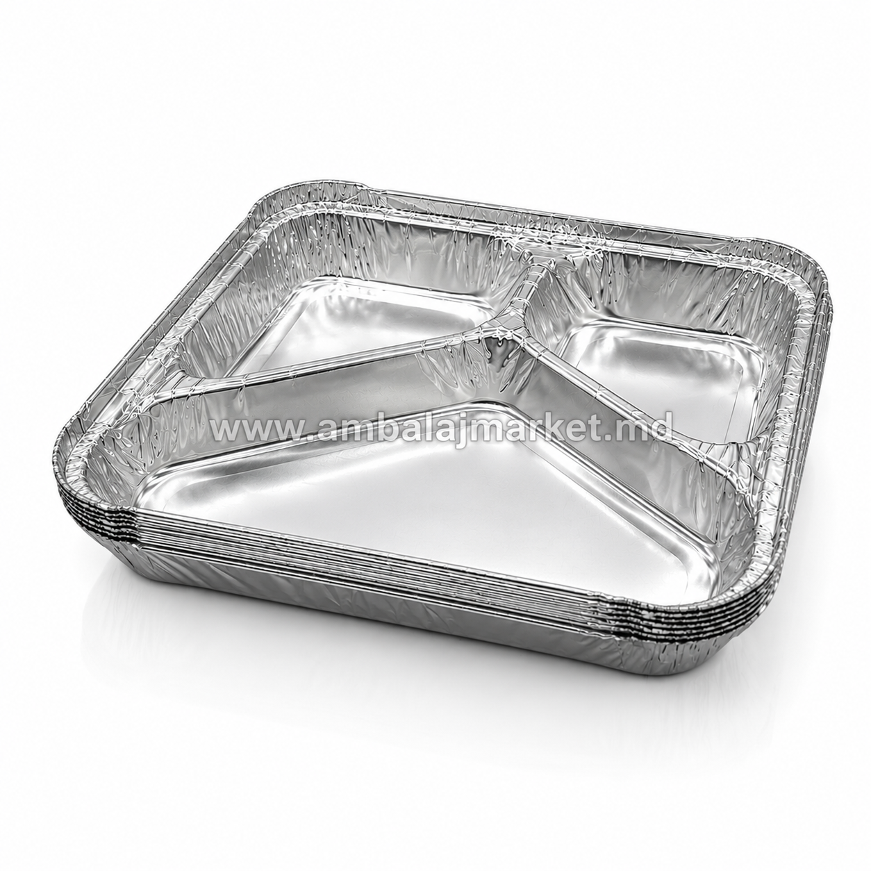Container din aluminiu 23*17cm 3parti+capac 