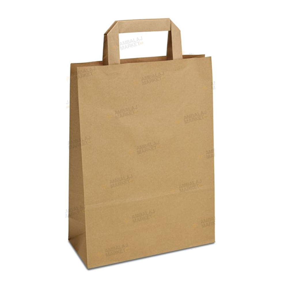 Pungi din hartie 26*14*30 KN cu maner plat (400)