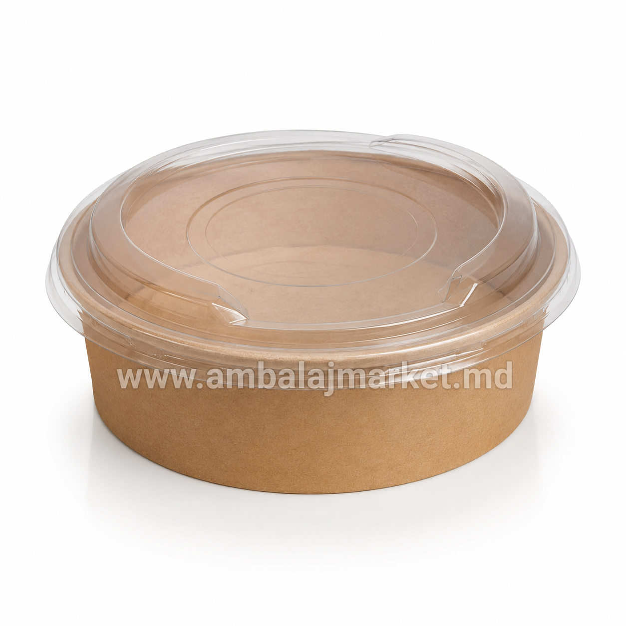 Bol carton p/u salata Kraft 1100ml d185 fara capac (50)