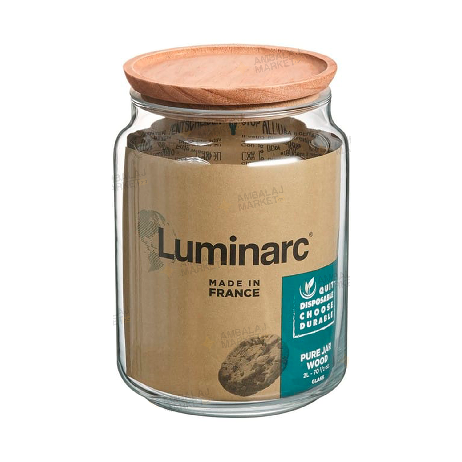 Borcan MANIA 2L capac lemn 