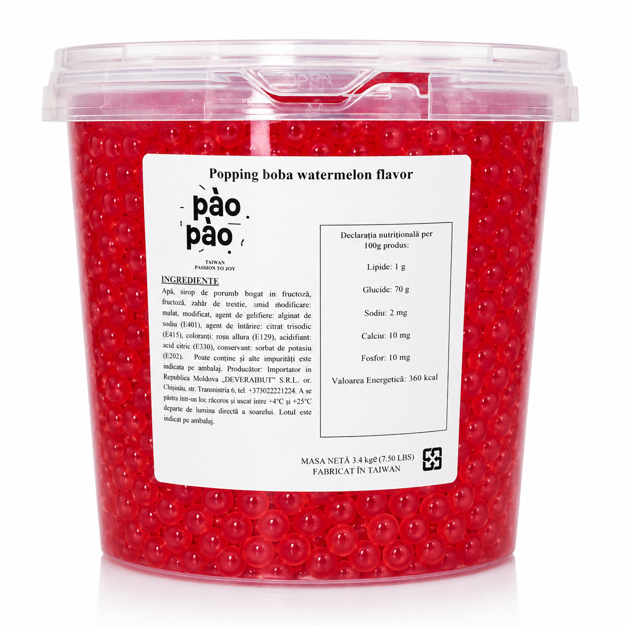 Popping Boba, Pao Pao, pepene verde 3.4 kg