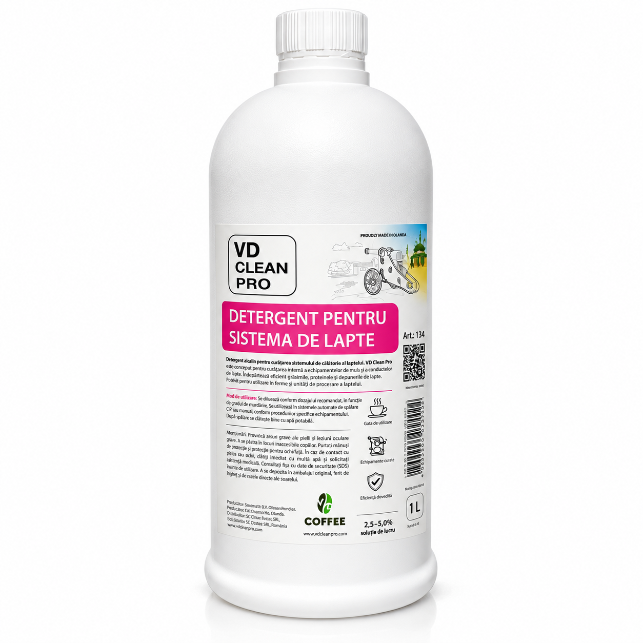 VD Clean PRO, Solutie pentru curatarea sistemului de lapte, 1L 
