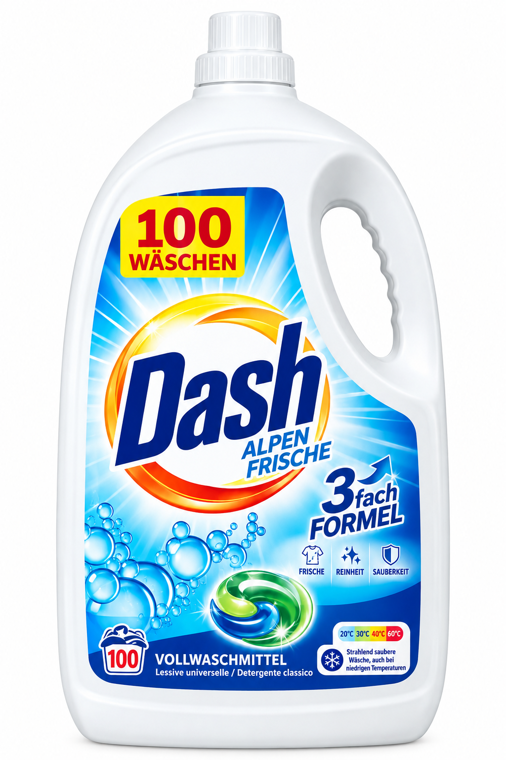 DASH – Detergent lichid pentru rufe Universal/Color, 5 L