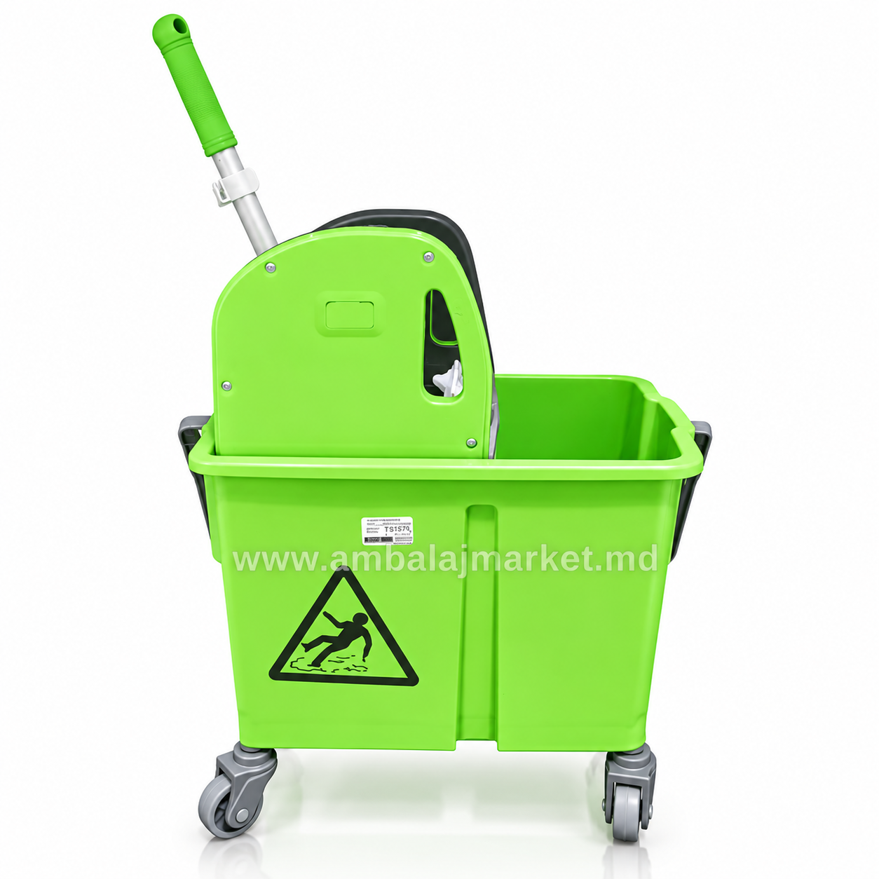 Carucior profesional pentru curatenie cu suport de mop si galeata, 20L (4 culori)