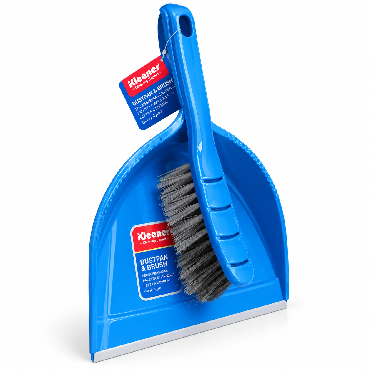 Set faras cu perie din plastic, 2 piese, albastru