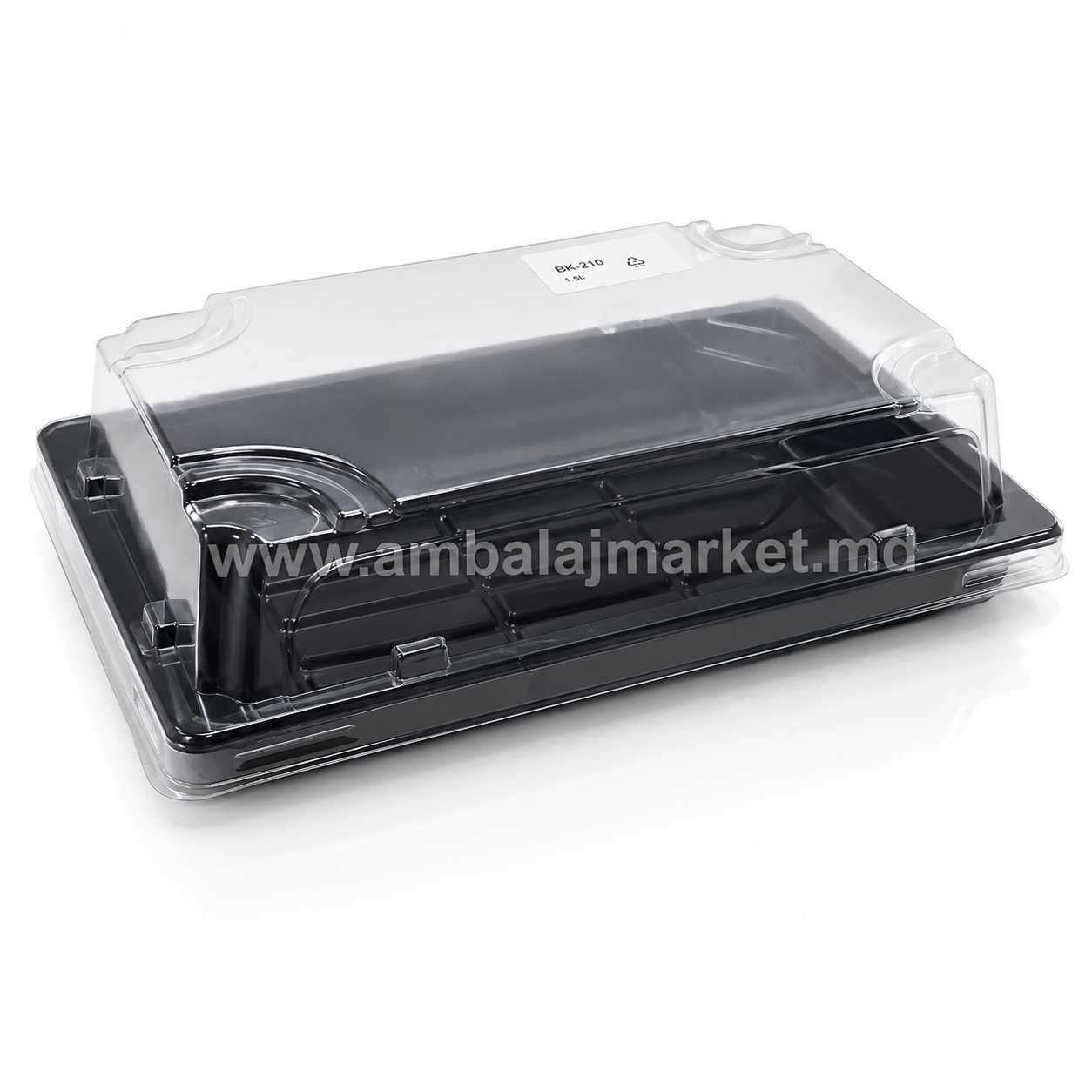Caserola PP 180×130×45mm cu fund negru
