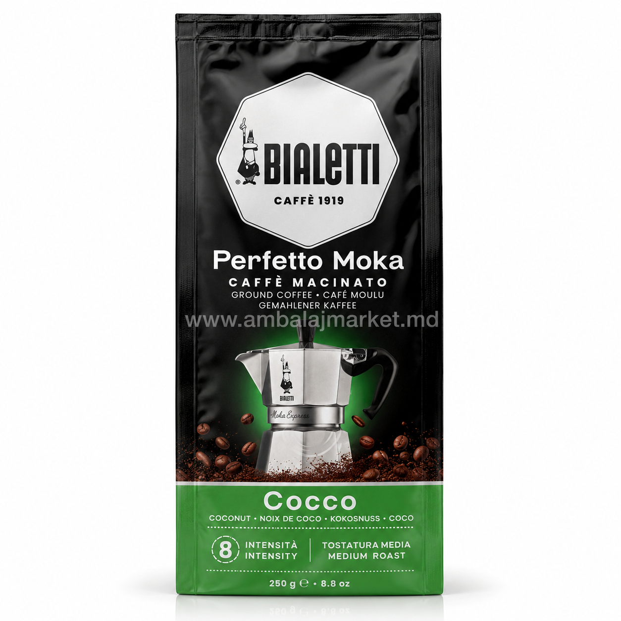 Cafea Macinata Perfetto Moka Cocos 250g  