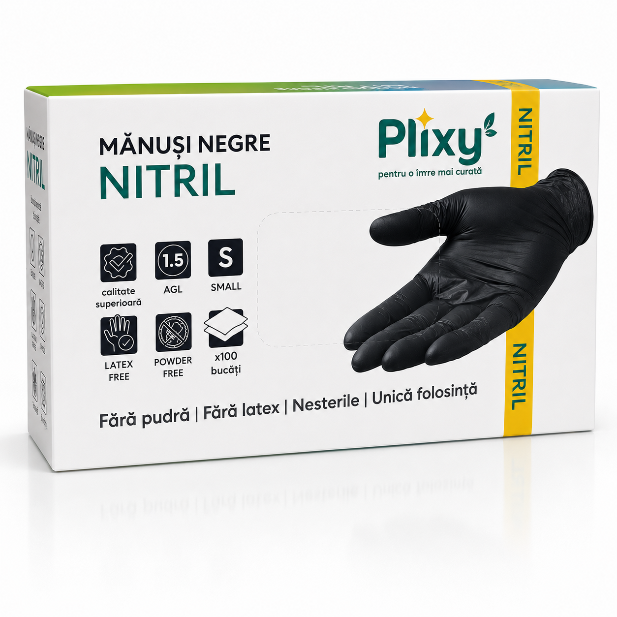 Manusi din nitril, S, negre (100 buc)