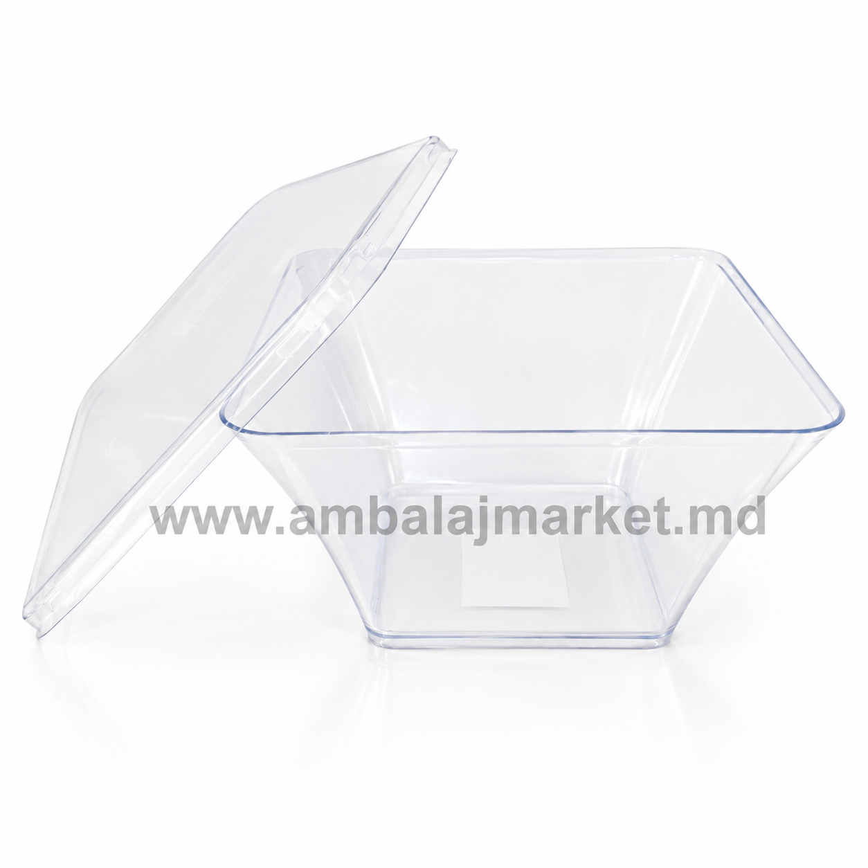 Bol Piramida Cristal 1300ml+capac pp (3 buc)