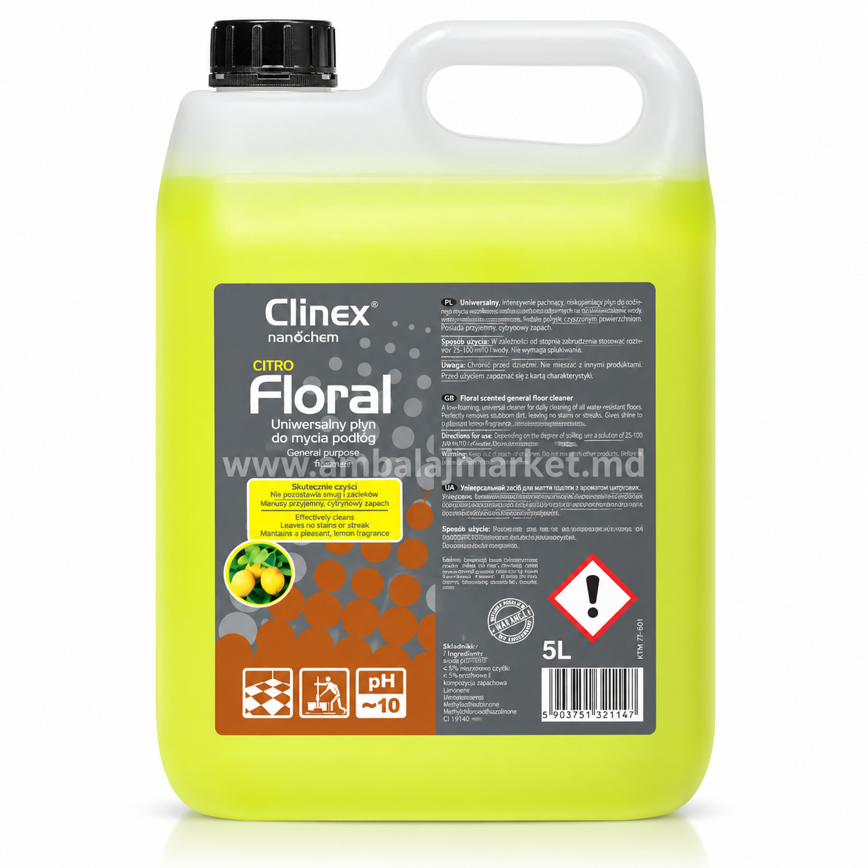 Detergent pentru podea, Clinex Floral Citro 5 l